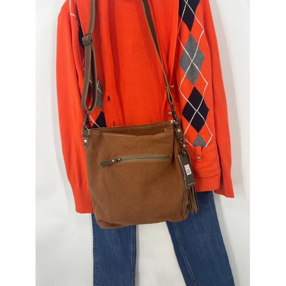 Myra Bag Beaming & Bright Hand-Tooled Bag aztec embroidered Crossbody bag